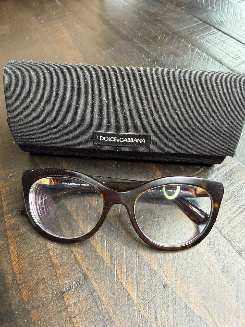 Dolce & Gabbana Brown Tortoiseshell Cat-Eye Glasses